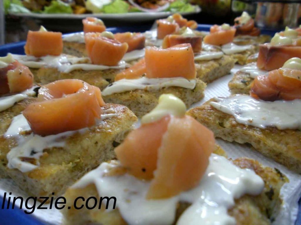 Lilian's Smoked Salmon on Homemade Foccacia Bread 